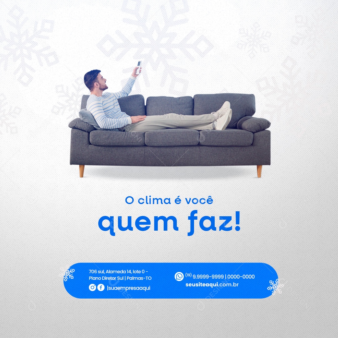 Ar Condicionado O Clima é Você Quem Faz Social Media PSD Editável