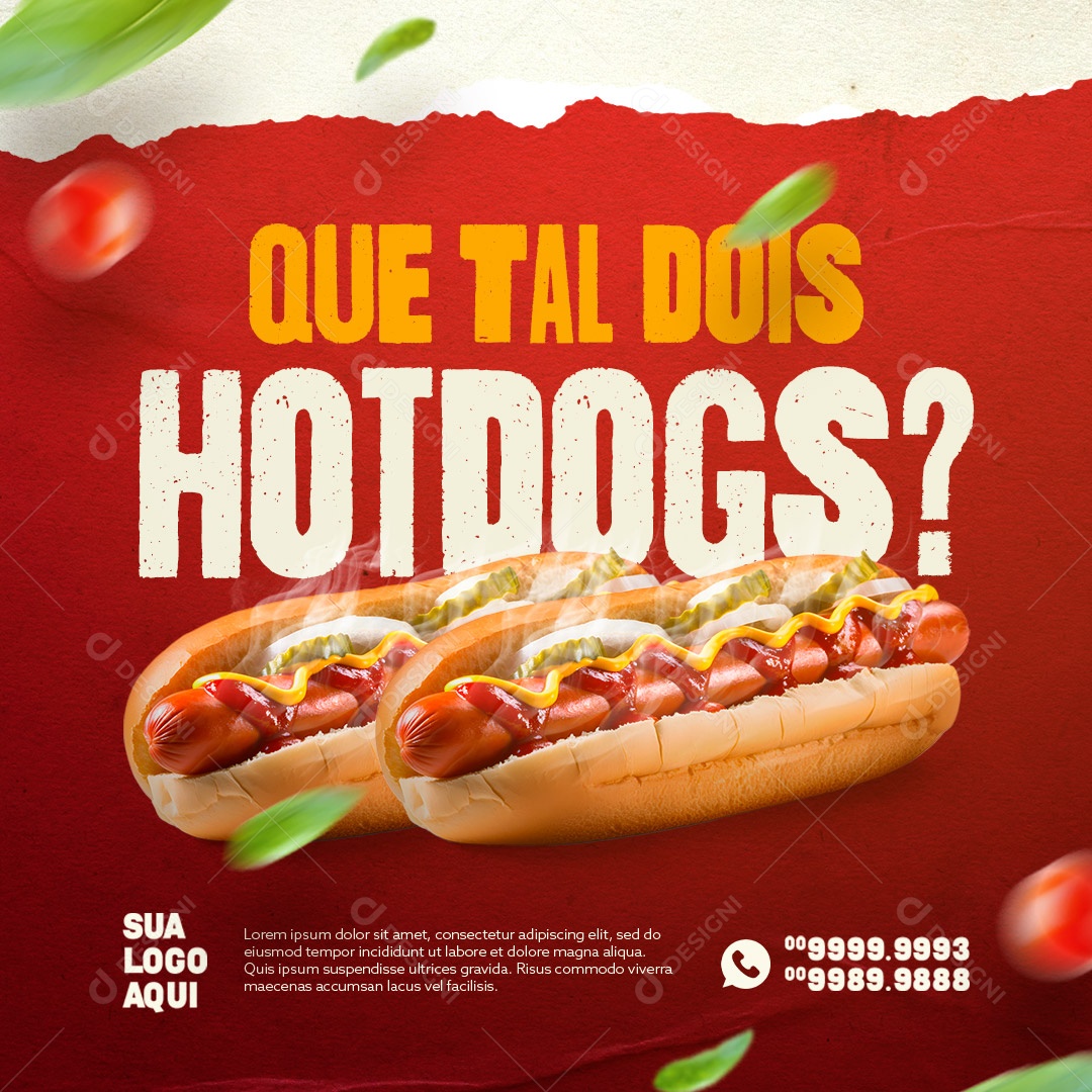 Que Tal Dois Hot Dogs Social Media PSD Editável