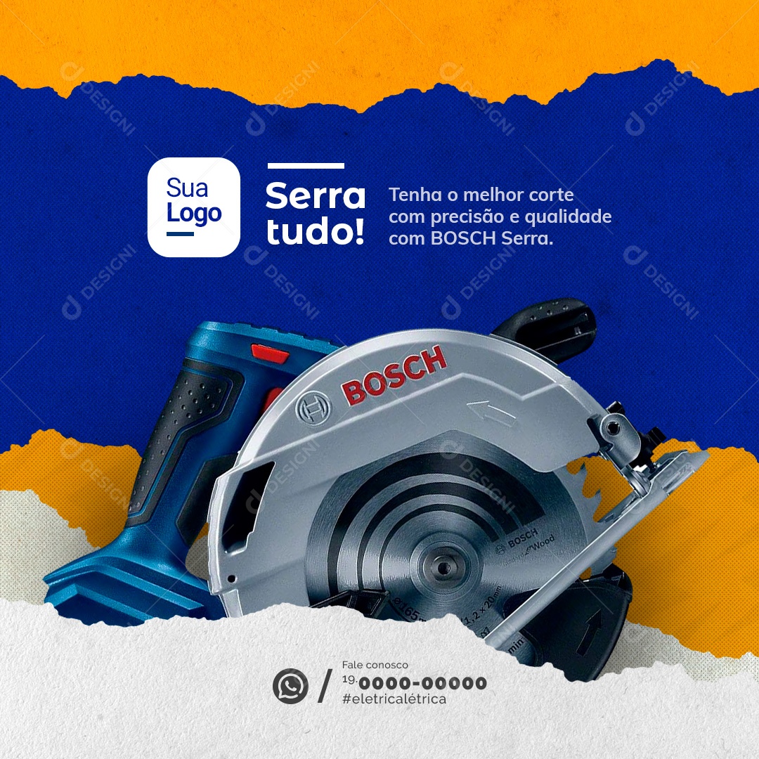 Materiais De Construção Serra Tudo Social Media PSD Editável