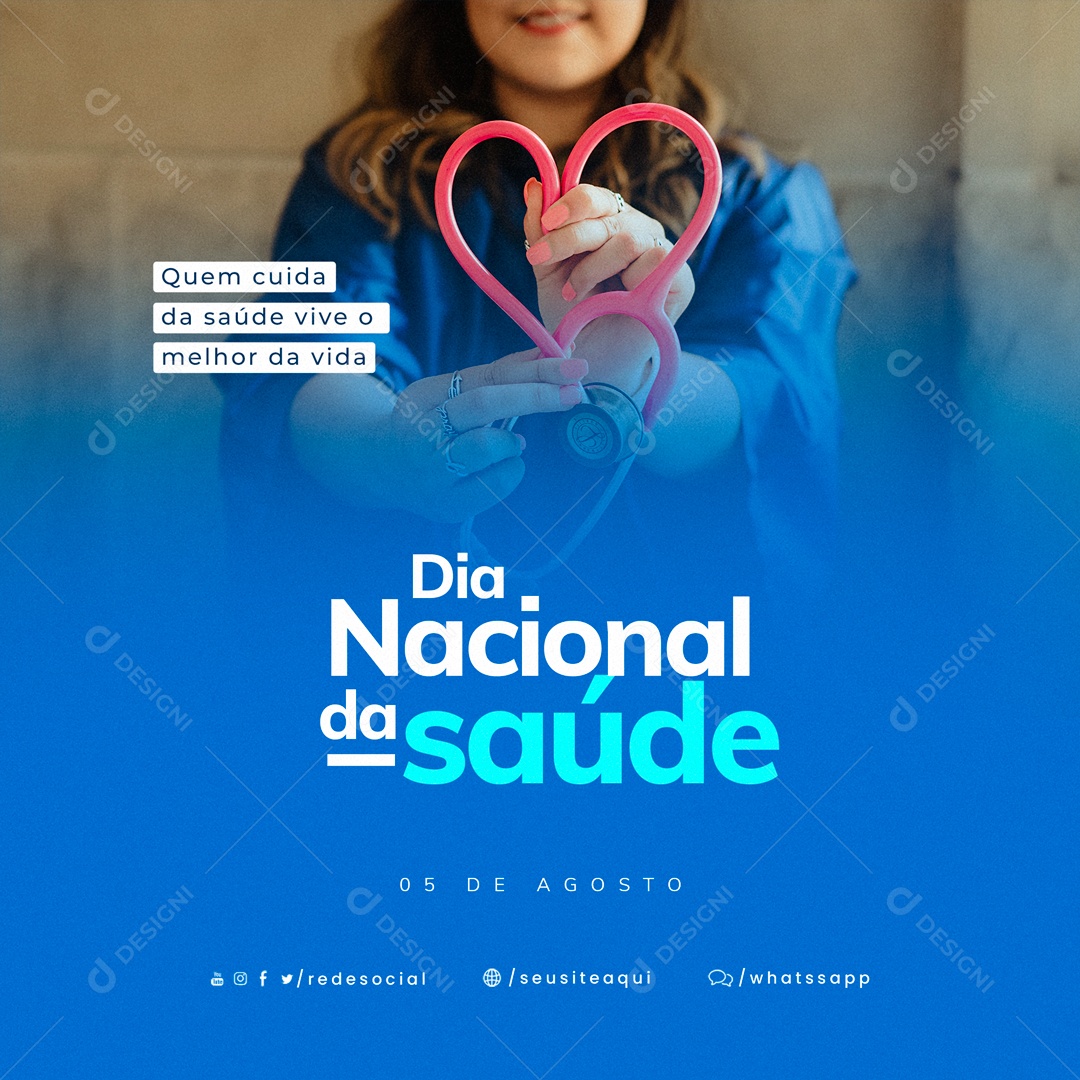 Dia Nacional da Saúde 5 de Agosto Social Media PSD Editável