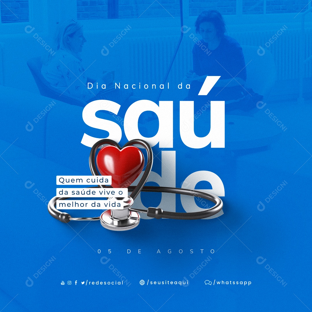 Dia Nacional da Saúde 5 de Agosto Social Media PSD Editável