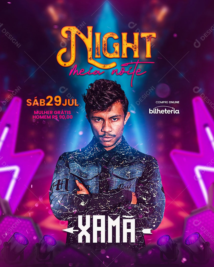 Night Flyer Xamã Social Media PSD Editável