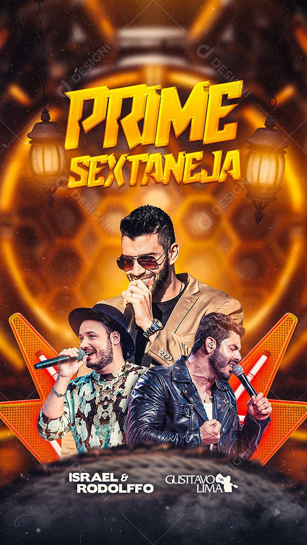 Story Prime Sextaneja Flyer Israel e Rodolffo Gusttavo Lima Social Media PSD Editável