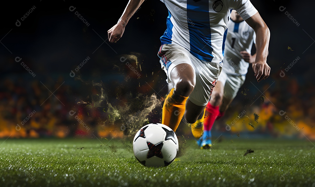 Jogador de futebol sobre campo de futebol [download] - Designi