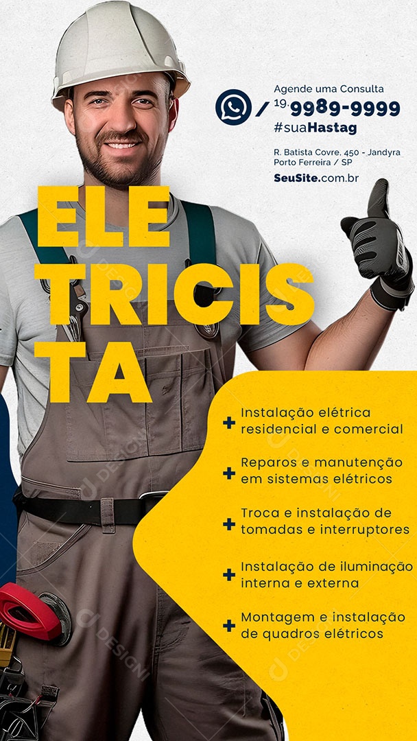 Story Eletricista Instalação Elétrica Social Media PSD Editável