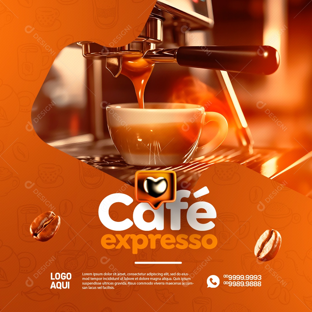 Café Expresso Cafeteria Social Media PSD Editável