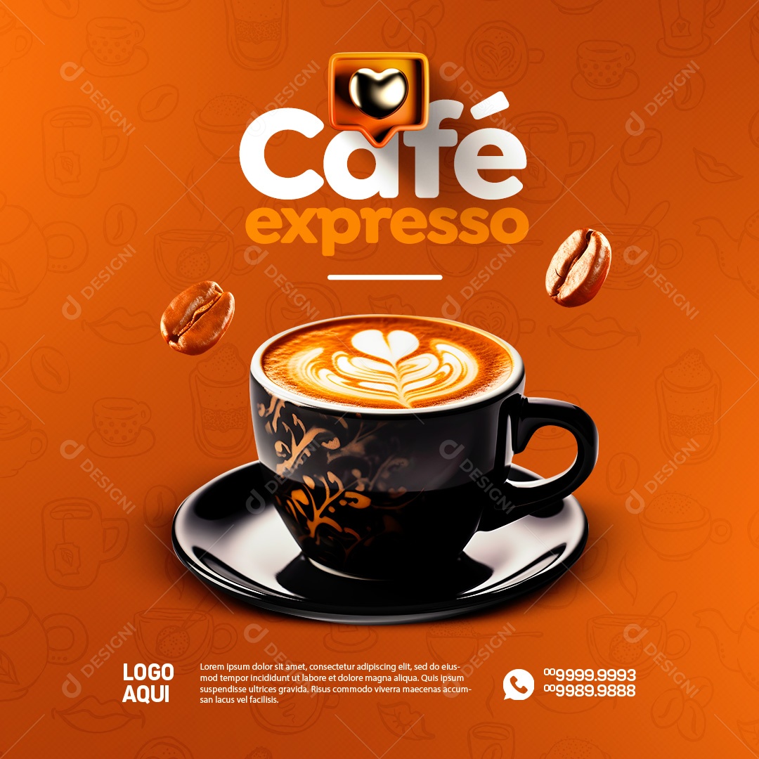 Café Expresso Cafeteria Social Media PSD Editável