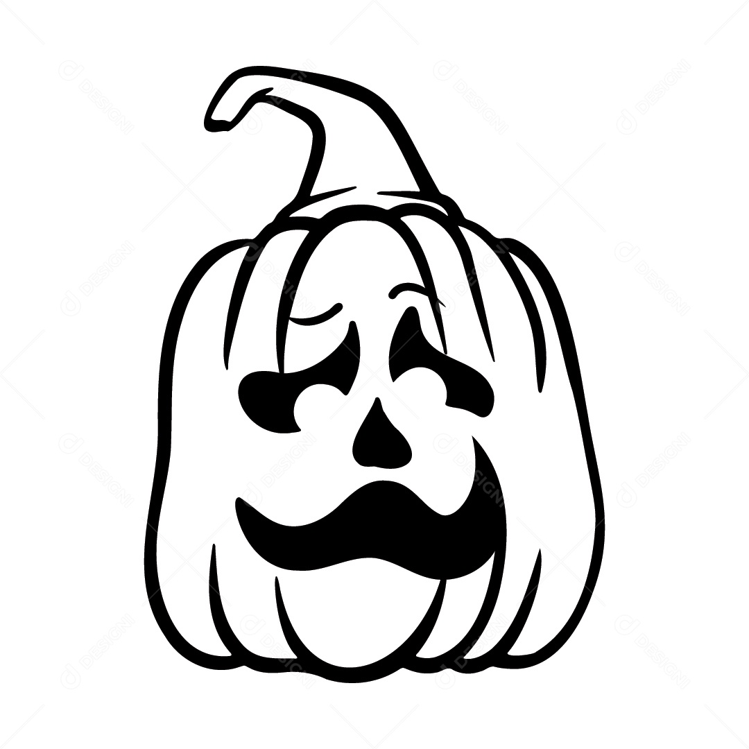 Ilustração De Uma Abóbora De Halloween Com Cara Assustadora Em Fundo Branco  PNG , Ilustração De Uma