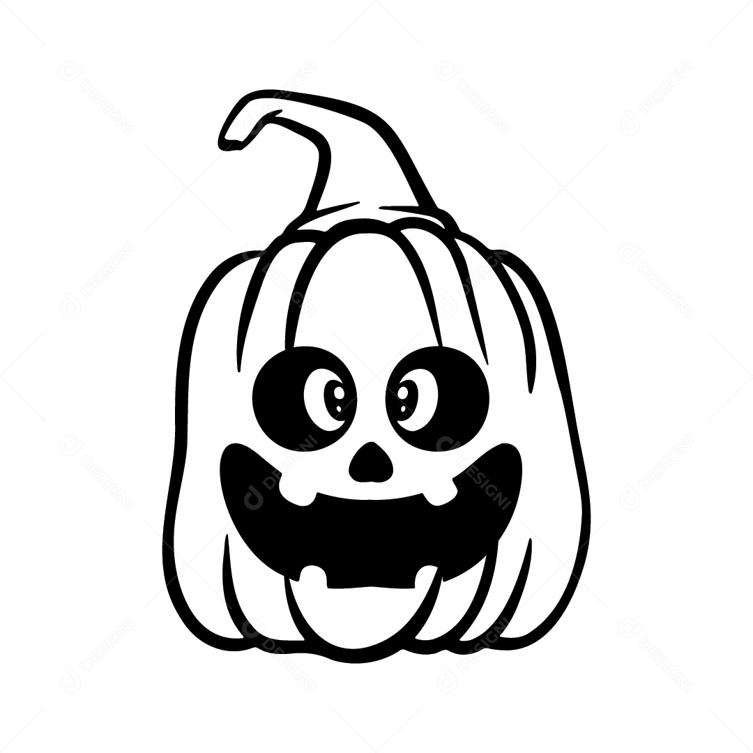 Ilustração de abóbora de halloween de cara assustadora