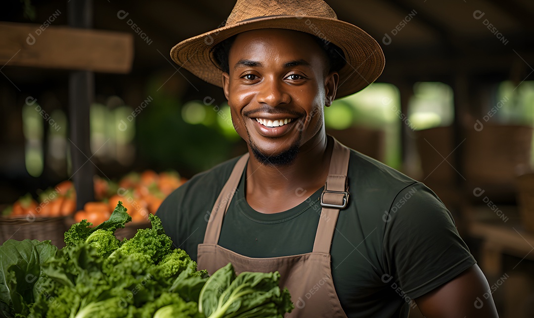 Homem trabalhador na fazenda