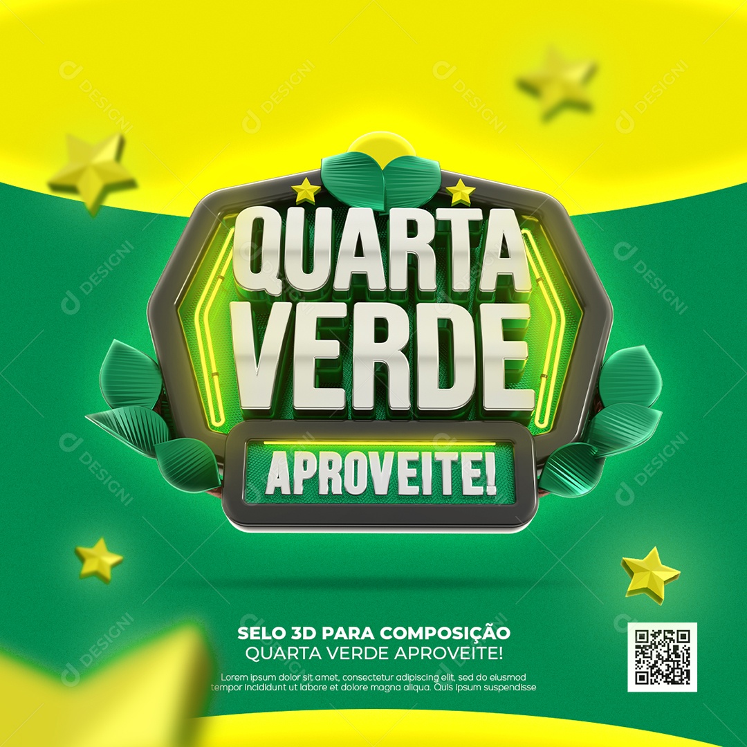 Jogue Agora Verde Selo 3D Para Composição PSD [download] - Designi