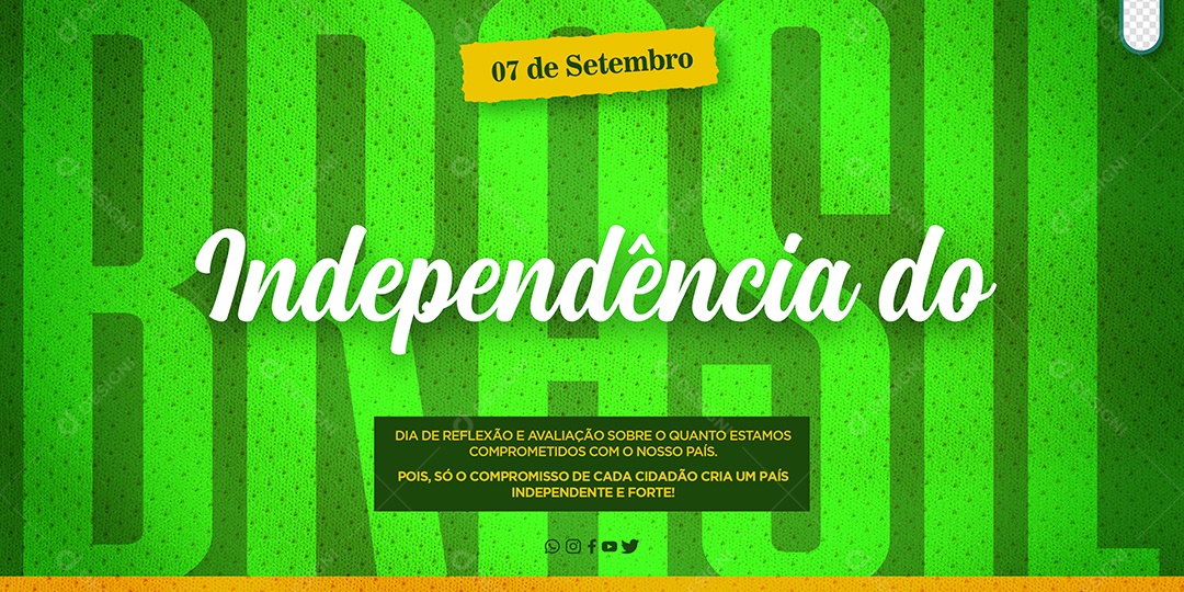 Bandeira do Brasil em fundo verde e amarelo, 7 de setembro [download] -  Designi