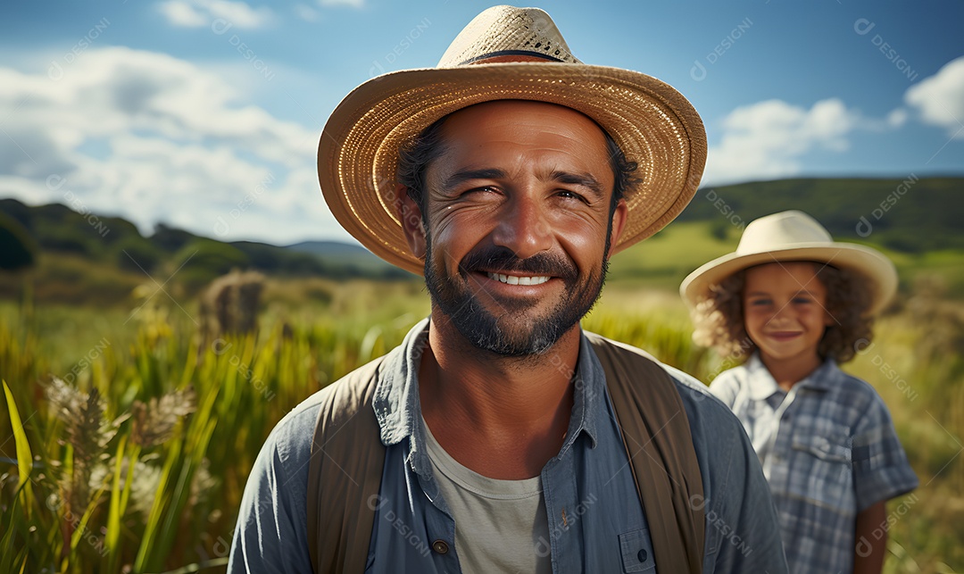 Homem agricultor sorridente