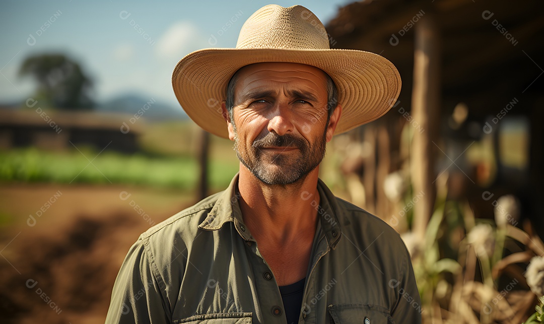 Homem agricultor sorridente