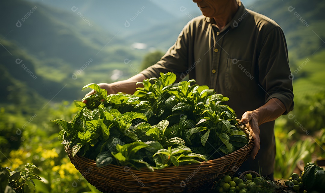 Homem agricultor na fazenda