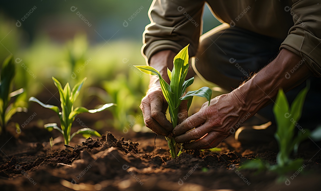 Homem agricultor na fazenda