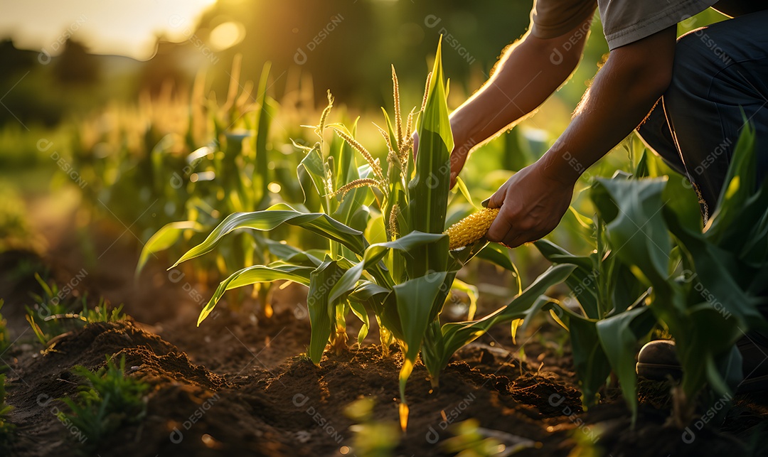 Homem agricultor na fazenda