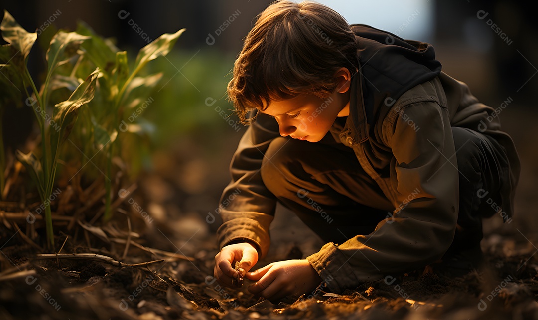 Homem agricultor na fazenda