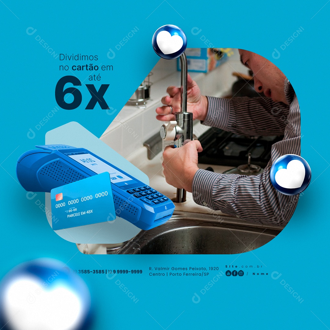 Plumber We Divide the Card into Up to 6x Editable Social Media PSD