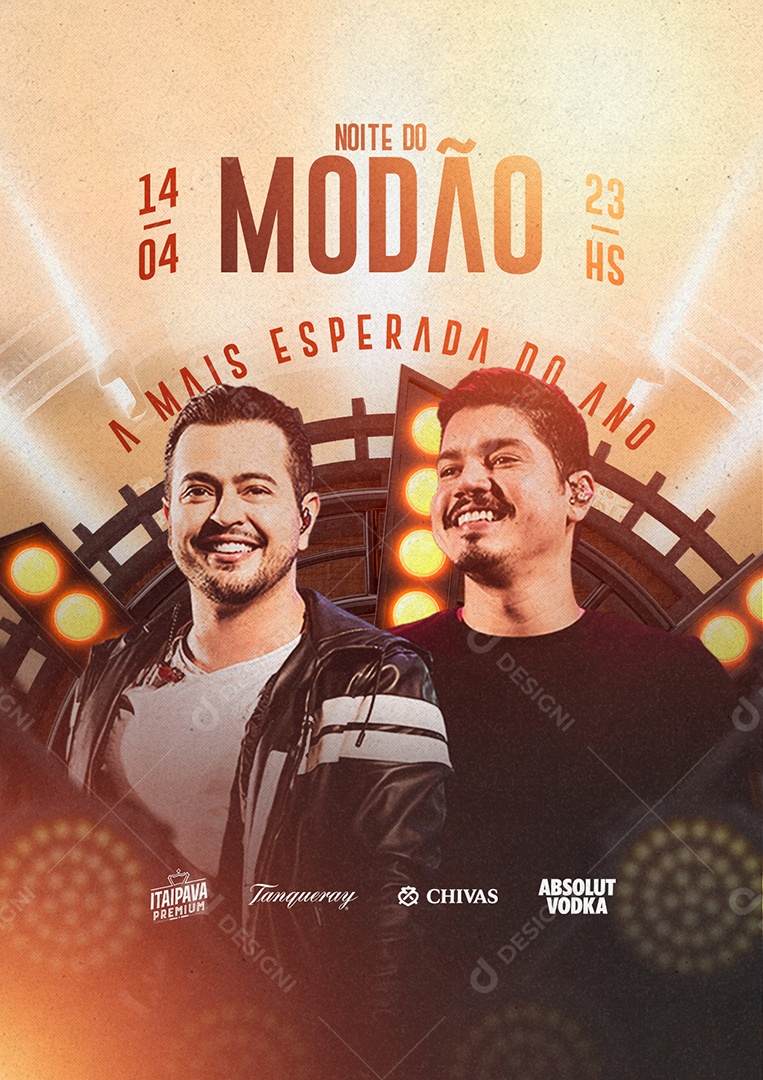 Noite do Modão Flyer Social Media PSD Editável