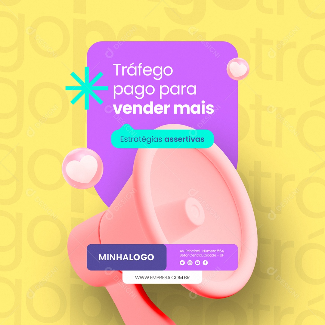 Tráfego Pago para Vender Mais Social Media PSD Editável