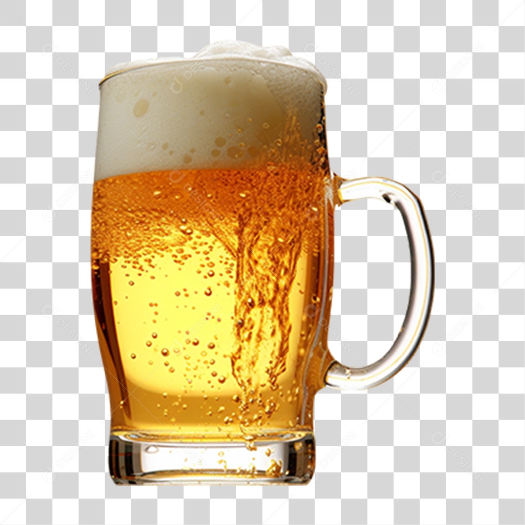 Copo com Cerveja PNG Transparente