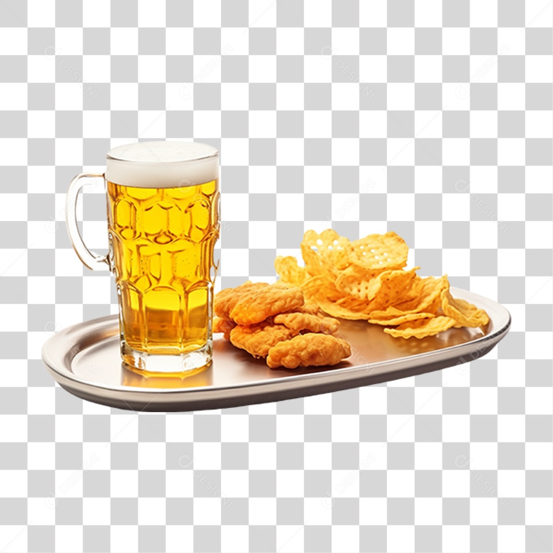 Copo com Cerveja PNG Transparente