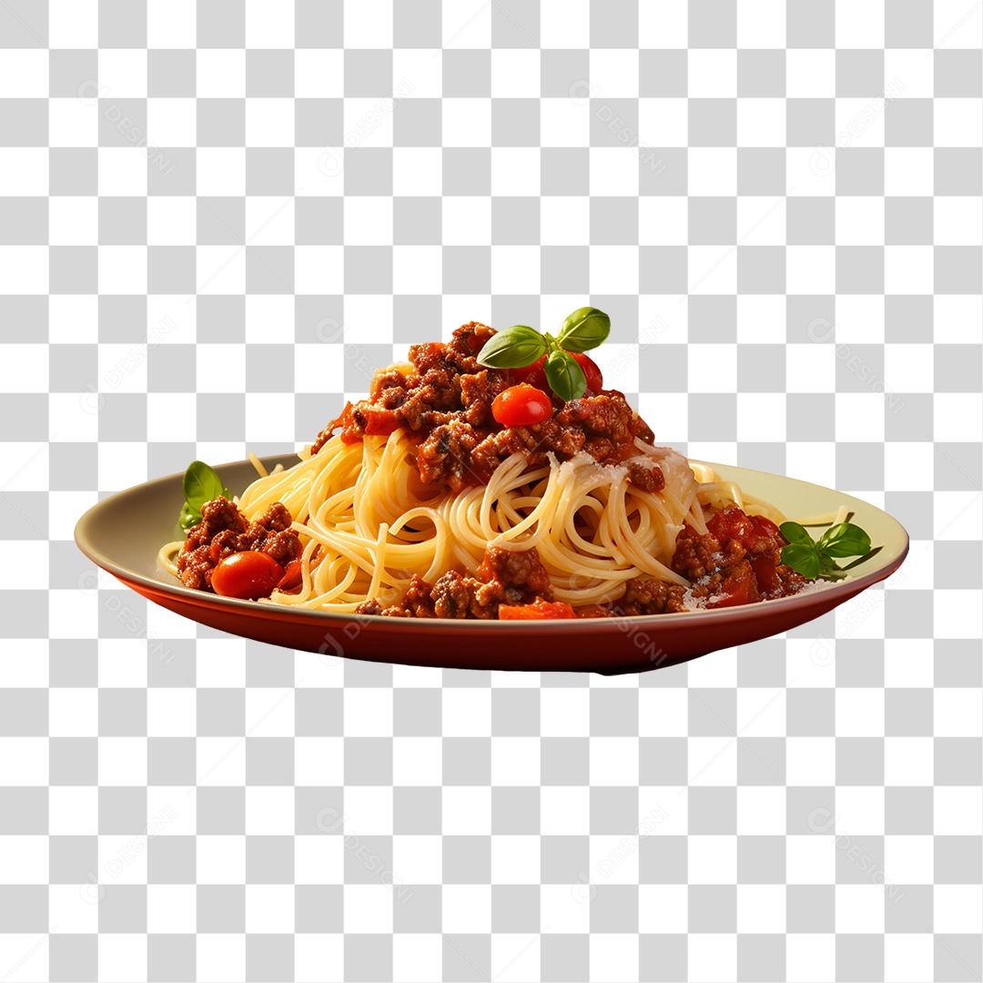 Prato de Macarronada com Carne Moída PNG Transparente