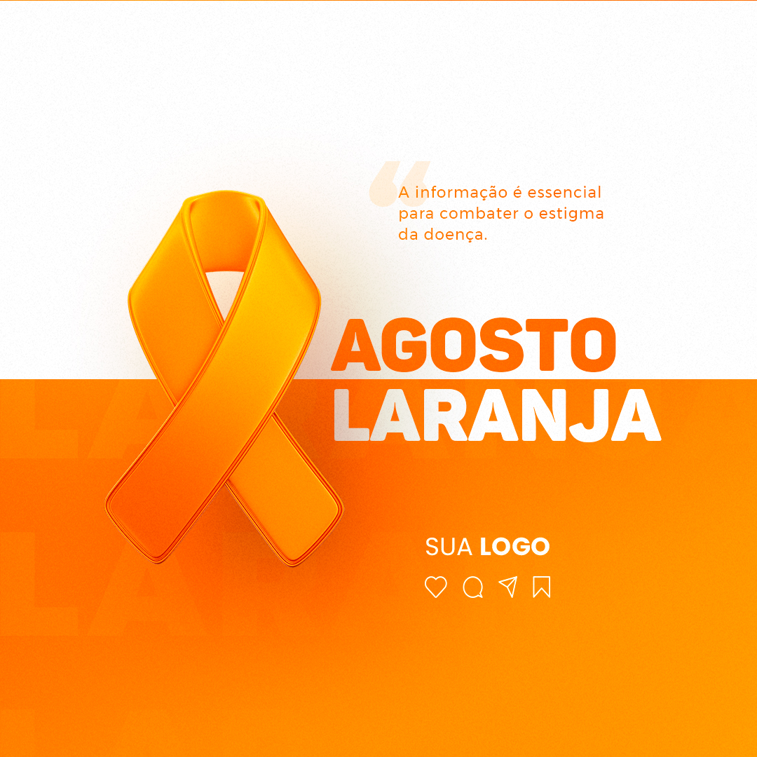 Motion Agosto Laranja A Informação é Essencial para Combater o Estigma da Doença Social Media After Effects Editável