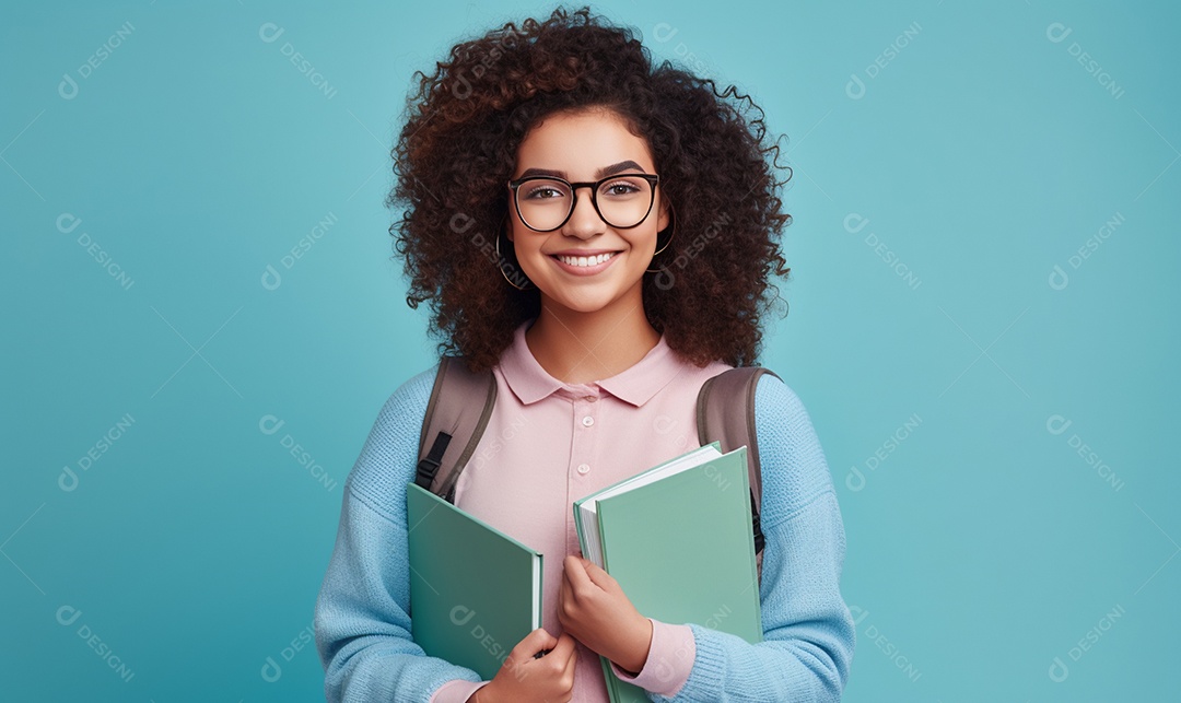 Linda jovem estudante