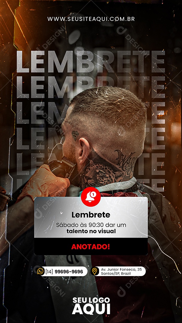 Story Barbearia Lembrete S Bado Social Media Psd Edit Vel Download Designi