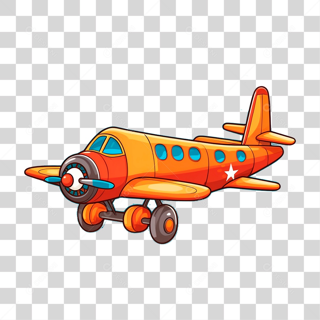 Estilo De Desenho Animado Do ícone 3d Do Avião Em Png De Fundo