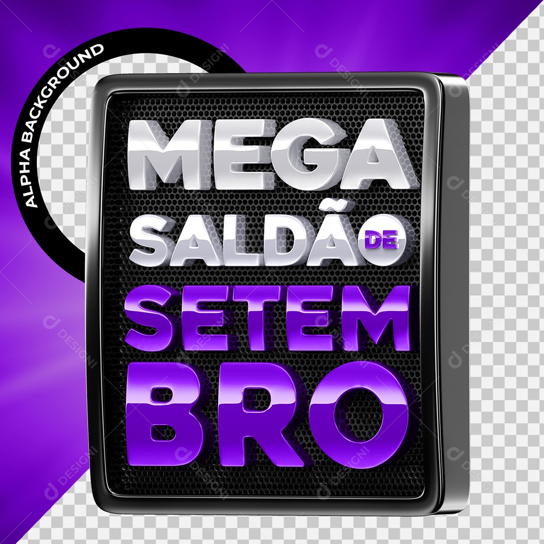 Mega Saldão De Setembro Selo 3D para Composição PSD