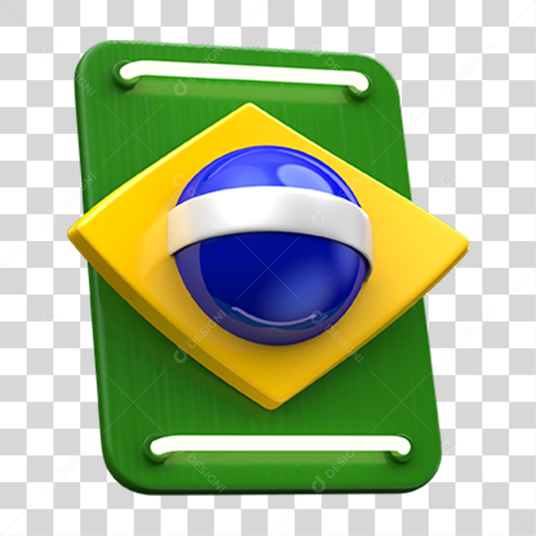 Elemento 3D Emoji Coração 7 de Setembro Bandeira do Brasil PNG Transparente  [download] - Designi