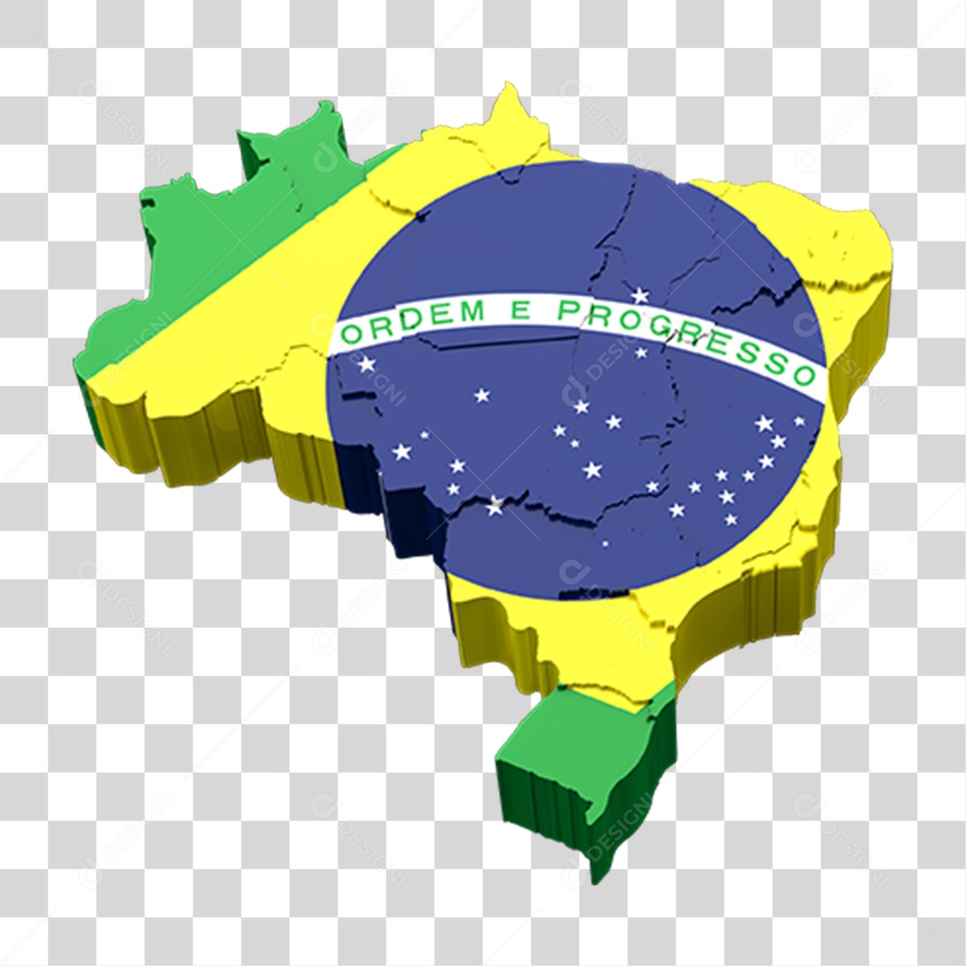 Bandeira do Brasil Elemento 3D PNG Transparente [download] - Designi