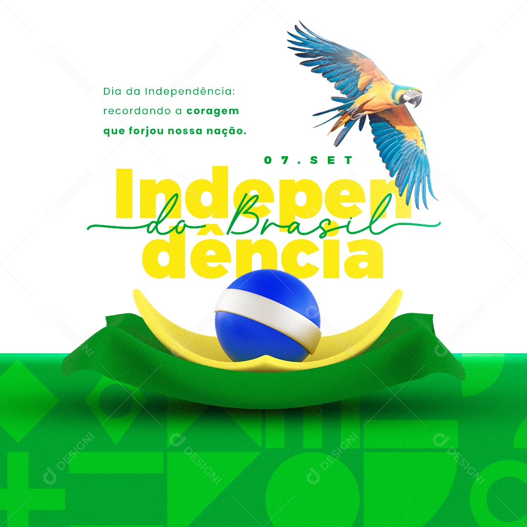 Dia Da Independência do Brasil Recordando Coragem que Forjou Nossa Nação Social Media PSD Editável