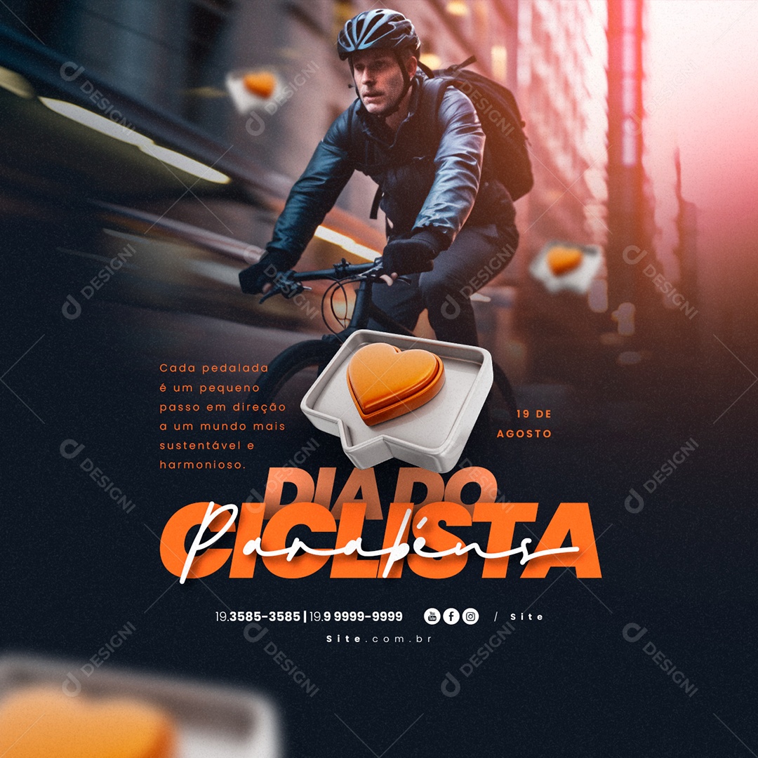 Cyclist's Day: Every Ride is a Small Step | Editable Social Media PSD