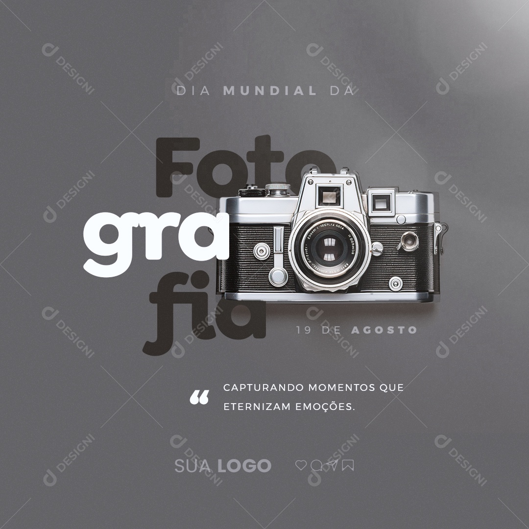 Dia Mundial da Fotografia 19 de Agosto Social Media PSD Editável