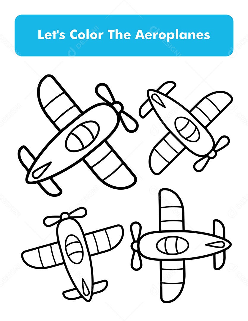Desenhos de avião para colorir