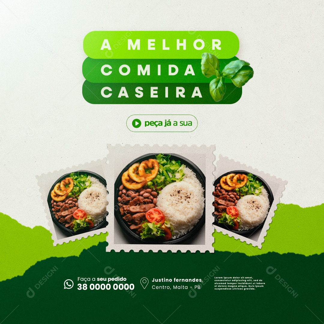 A Melhor Comida Caseira Social Media PSD Editável