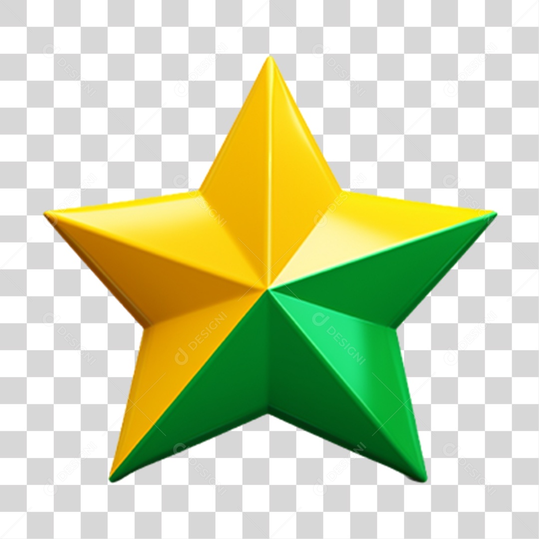 Green and Yellow Star Transparent PNG