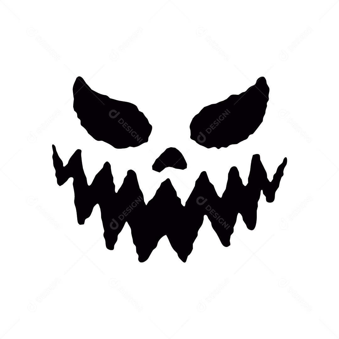 vetor de aranha preta assustadora de halloween com um rosto e dentes  assustadores. design de ilustração