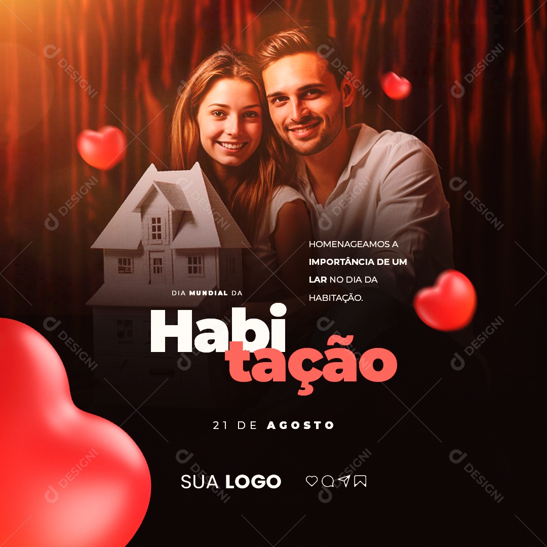 Dia Mundial da Habitação 21 de Agosto Social Media PSD Editável