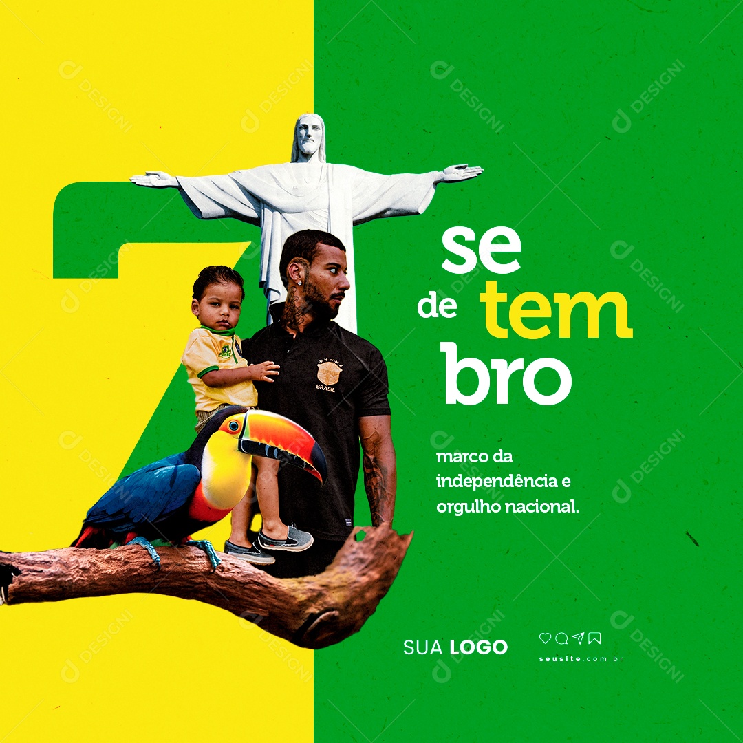 Brazil's Independence Day, Independence Framework and National Pride, Editable Social Media PSD