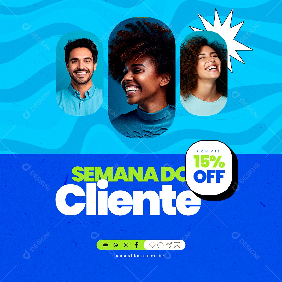 Social Media Dia Do Cliente Semana do Cliente PSD Editável