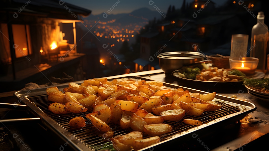 Deliciosas batatas assadas ao forno