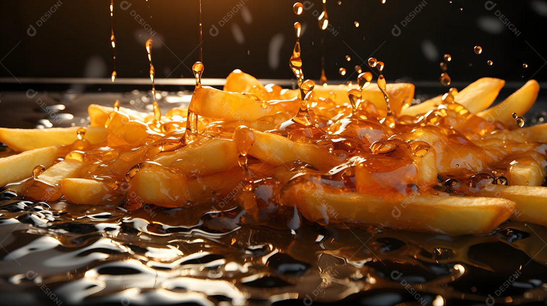 Deliciosas batatas fritas crocantes