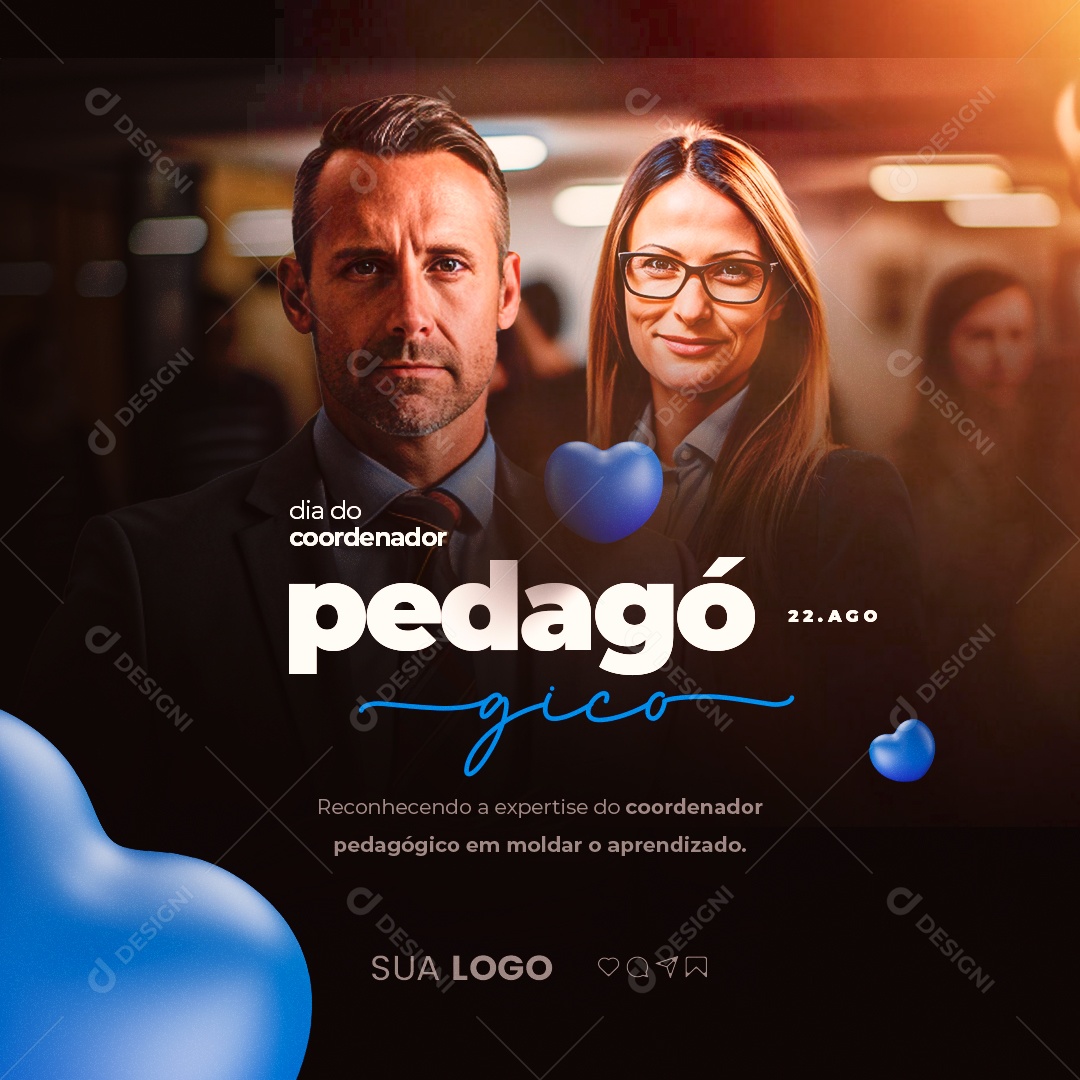 Dia Do Coordenador Pedagógico Reconhecendo a Expertise Social Media PSD Editável