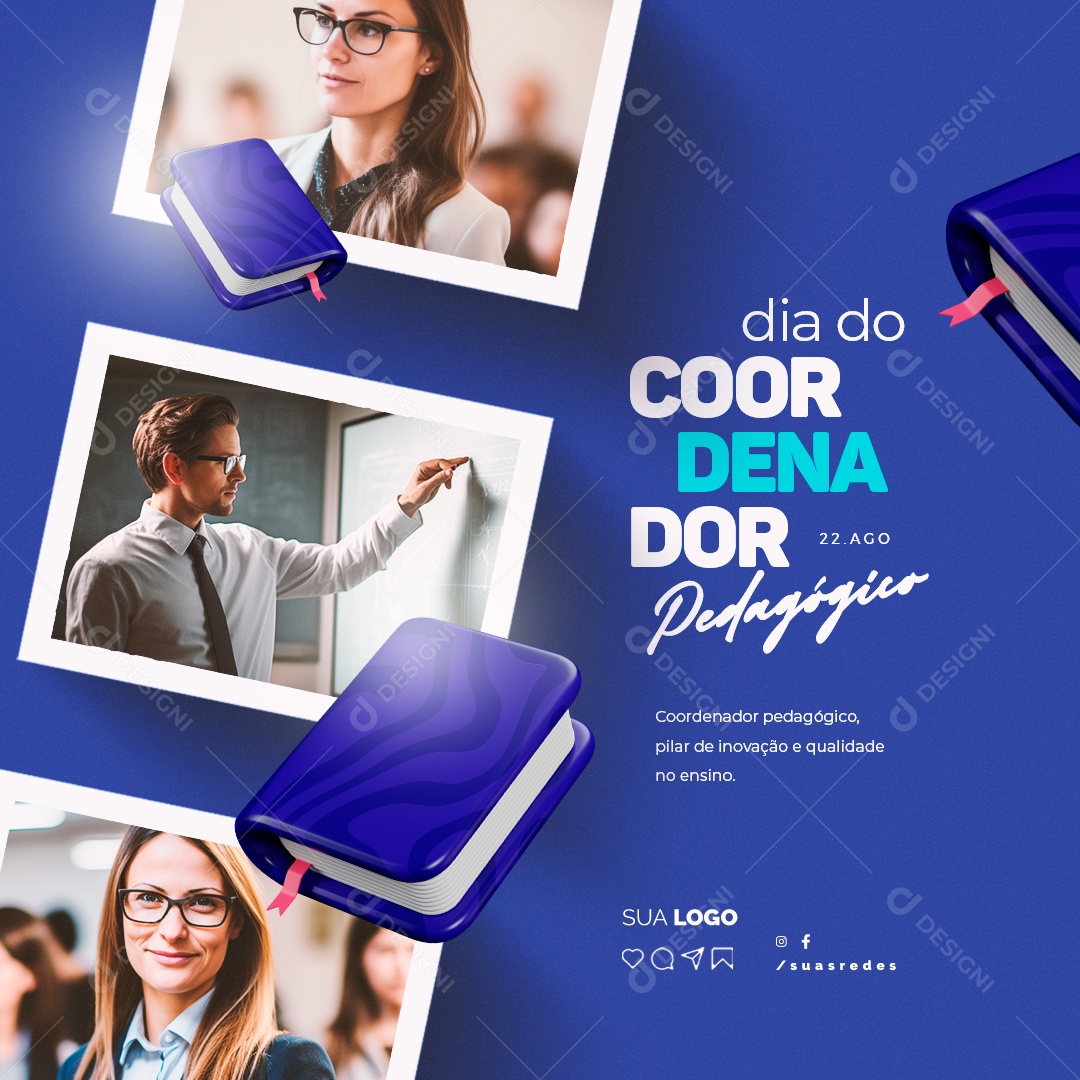 Dia Do Coordenador Pedagógico Pilar de Inovação e Qualidade Social Media PSD Editável