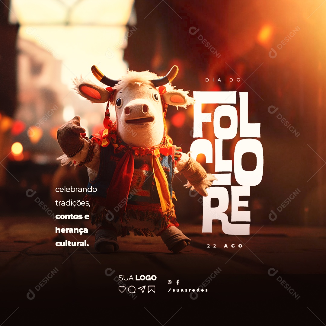 Folklore Day Celebrating Traditions, Tales, and Heritages | Editable Social Media PSD